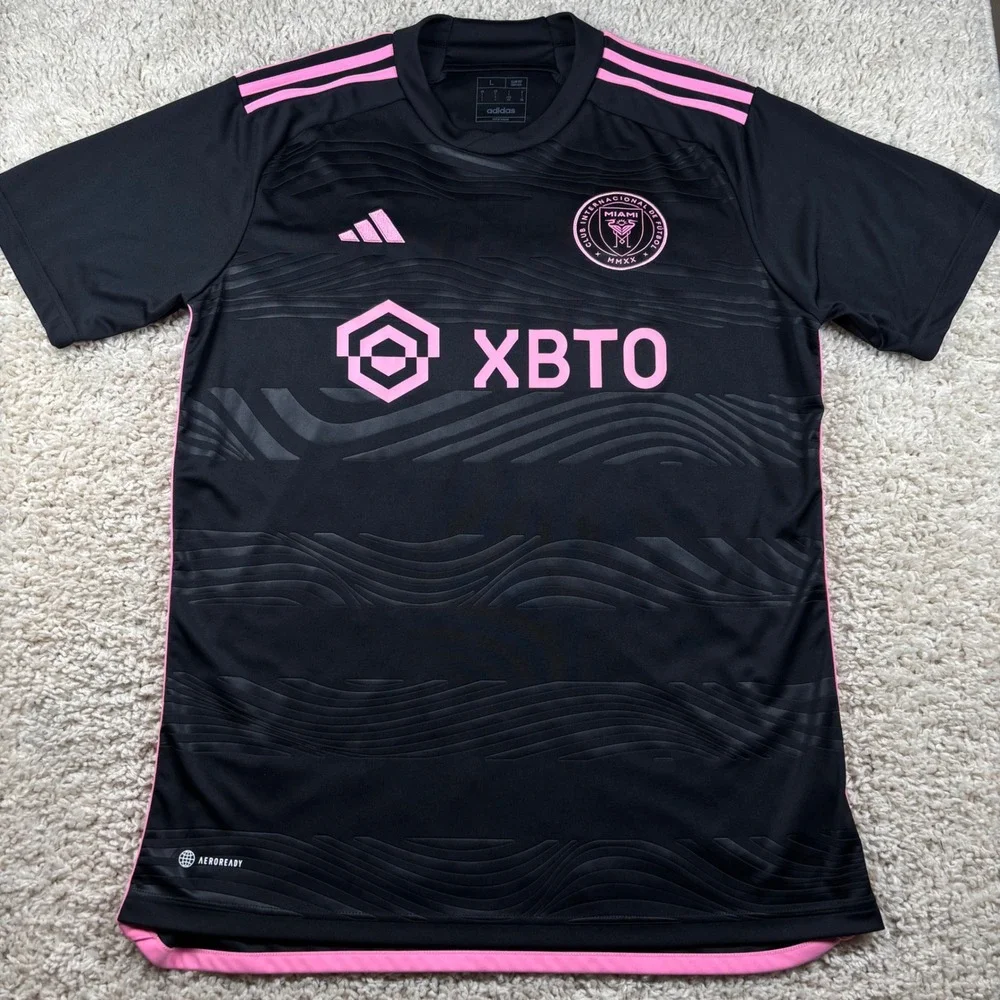 Adidas Inter Miami CF Messi Jersey Men Large Black Pink Away Kit La Noche